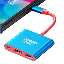 JEMDO Portable Dock Adapter for Switch, Travel Docking Red Blue - 60Hz