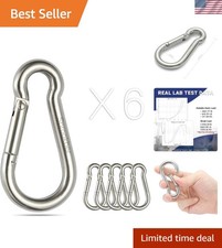 304 Stainless Steel Snap Hooks - 3.15 Inch, Corrosion-Resistant Set of 6
