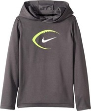 NIKE Kids Boy's Football Thermal Pullover Lightweight Hoodie, Dark Gray - Size 6