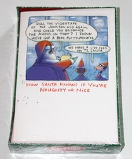 18 Shoebox Hallmark Holiday Santa Jokes Christmas Cards with Envelopes 