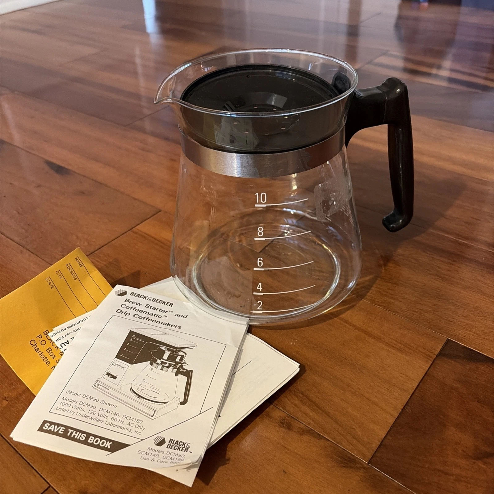 General Electric GE VTG 10 Cup Brew Starter Coffee Maker Replacement Carafe