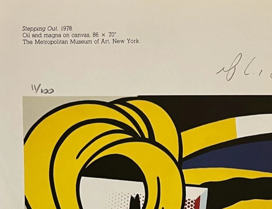 Roy Lichtenstein,原版手工签名平版画带真品证明和3,500美元的评估 — 第 4/4 张图片