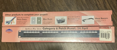 Lot (2) New Patch Panel 24 port Category 6 Shaxon  with 1U Patch Cable Organizer