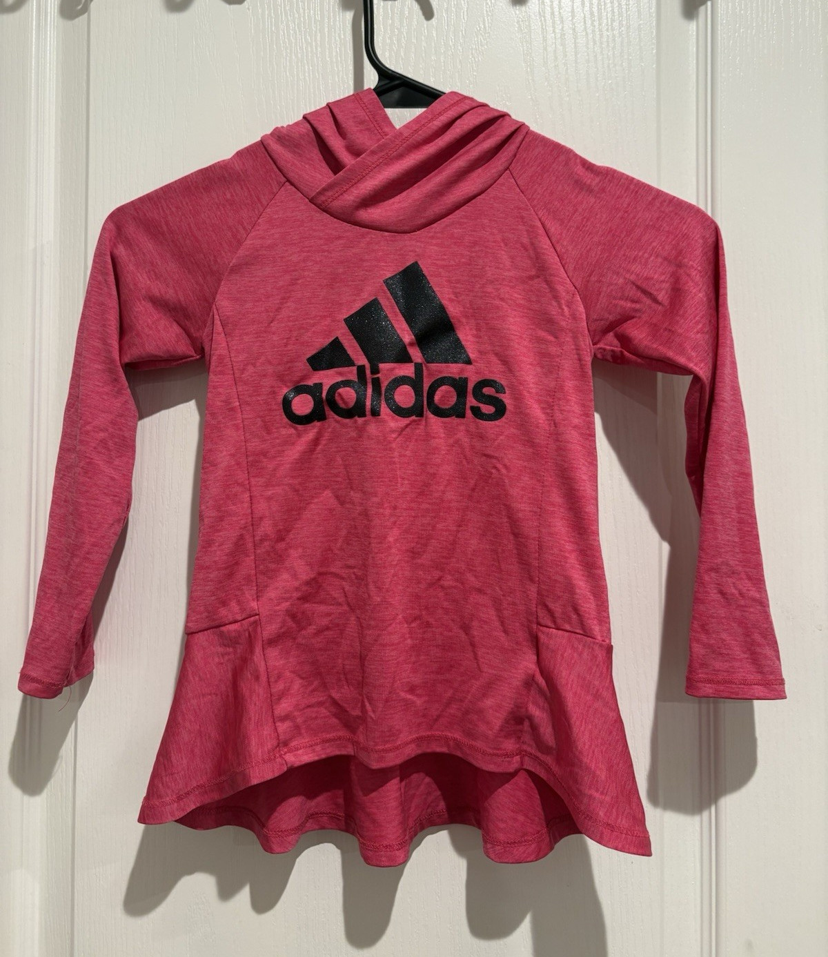 adidas Girls 4T Pink Pullover Hoodie Sweatshirt Long Sleeve Solid Logo