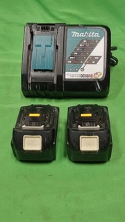 Makita DC18RC Charger & Two 18V 3.0Ah BL1830 Batteries Bundle