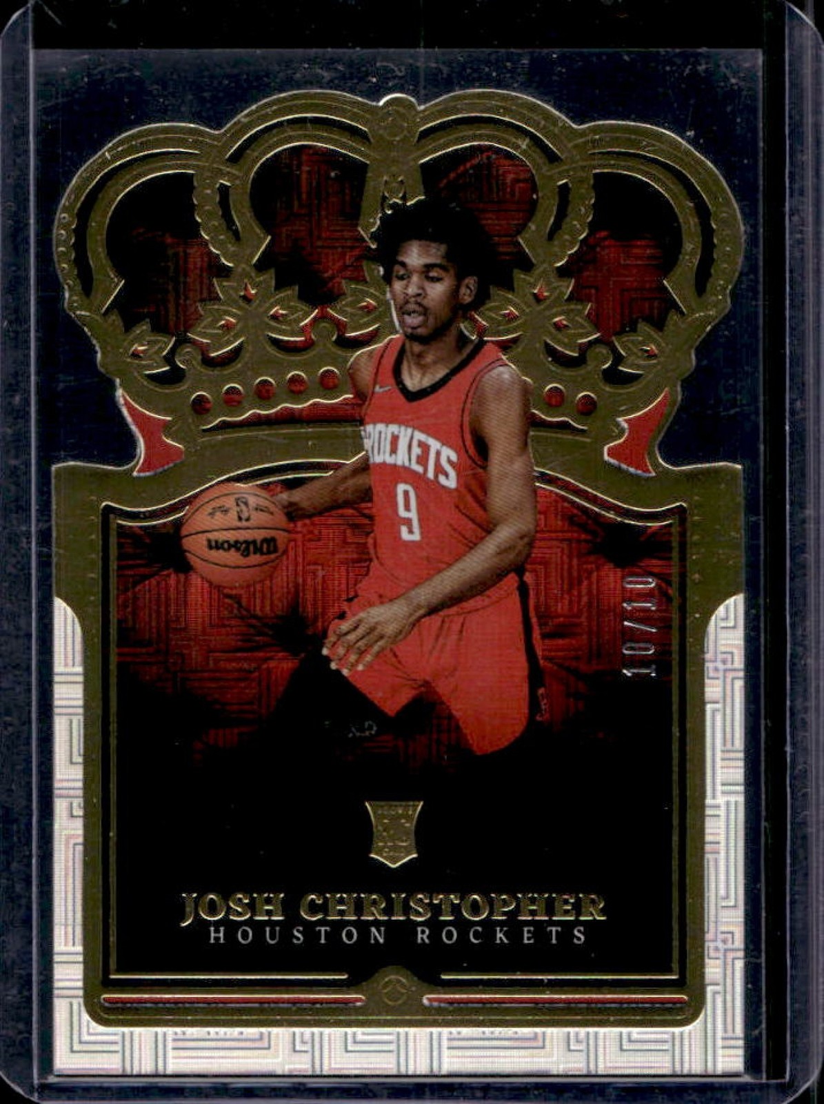 2021-22 Panini Crown Royale Josh Christopher Asia Gold Rookie RC #10/10 Rockets