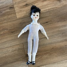 Vintage Porcelain Head Hands And Feet Soft Body 14 Doll Hair Needs Replacing