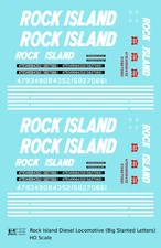 K4 HO Scale Decals Rock Island Diesel Locomotive White Slant Lettering