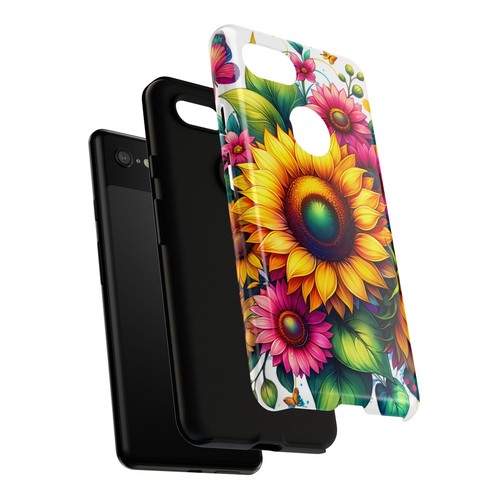 Vibrant Floral Phone Case, Tough Cases, Sunflower Design, Gift for Her, [...] - 第 219/261 張圖片