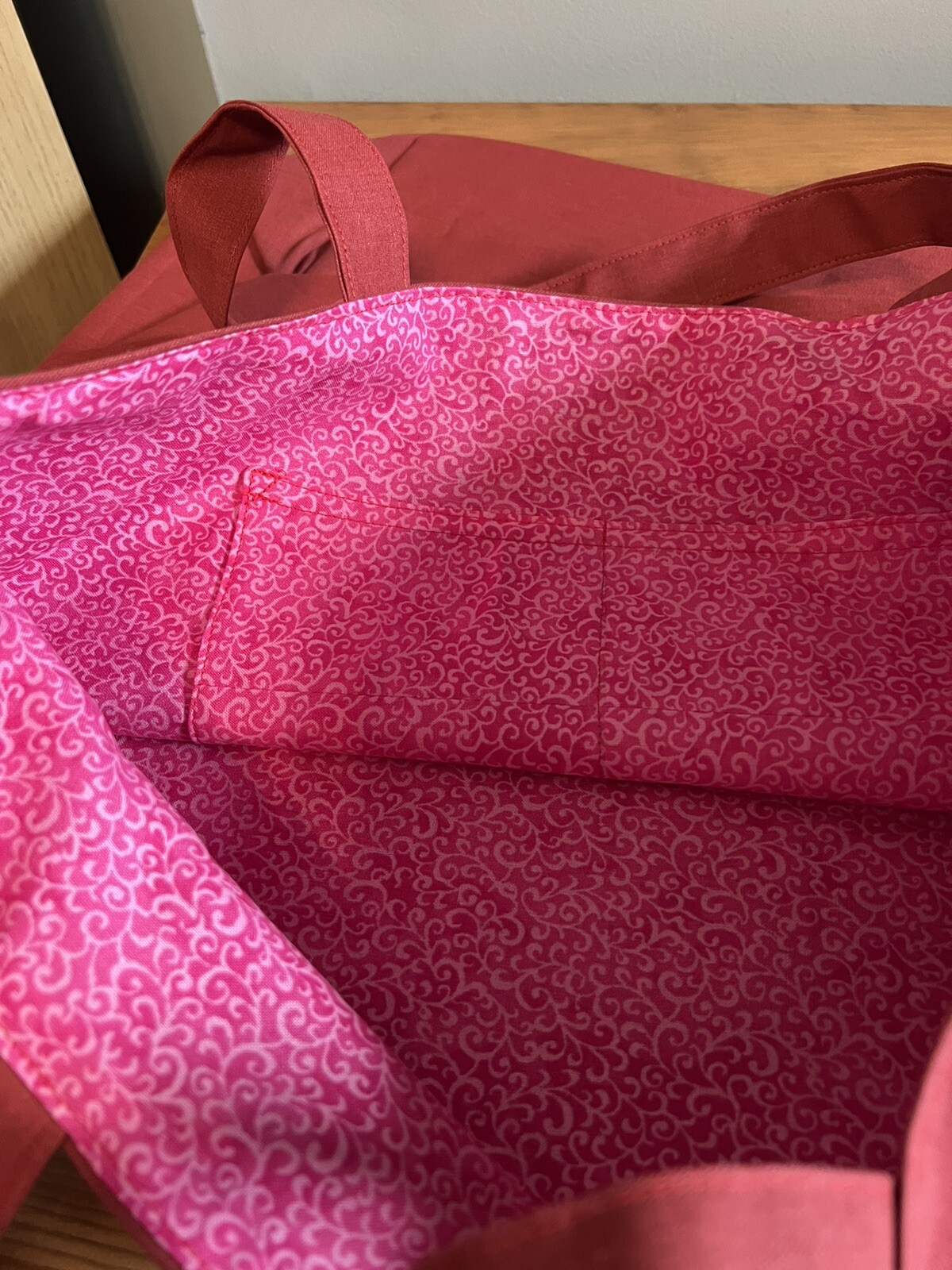 Homemade Grocery Bag Shopping Tote Bag Large Lined 17” X 12” X 5”