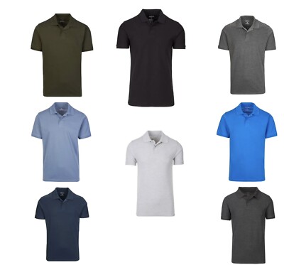 Identic Men's Polo Shirt T-Shirt Polo Neck Button Up Shirt Size XL, XXL