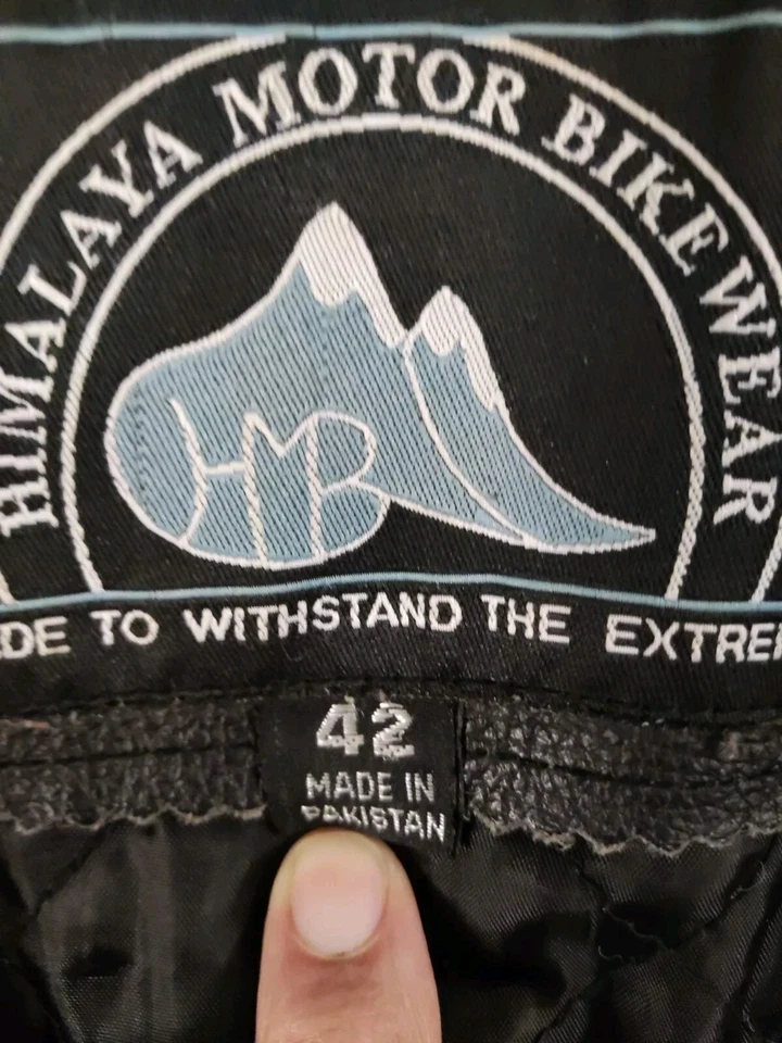 Abrigo Chaqueta Hombre Himalaya Motor Bike Wear Cuero Negro Motocicleta Motociclista Talla 42 Foto 4 de 4