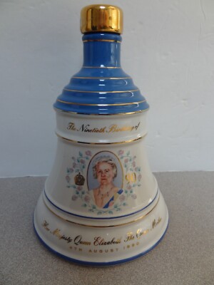 Queen Elizabeth The Queen Mother 90th Birthday Porcelain Decanter . 1990.