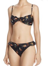 NWTs MINKPINK Sunkissed Bandeau Tie Bikini Top  Frill Bikini Bottom Sz Small