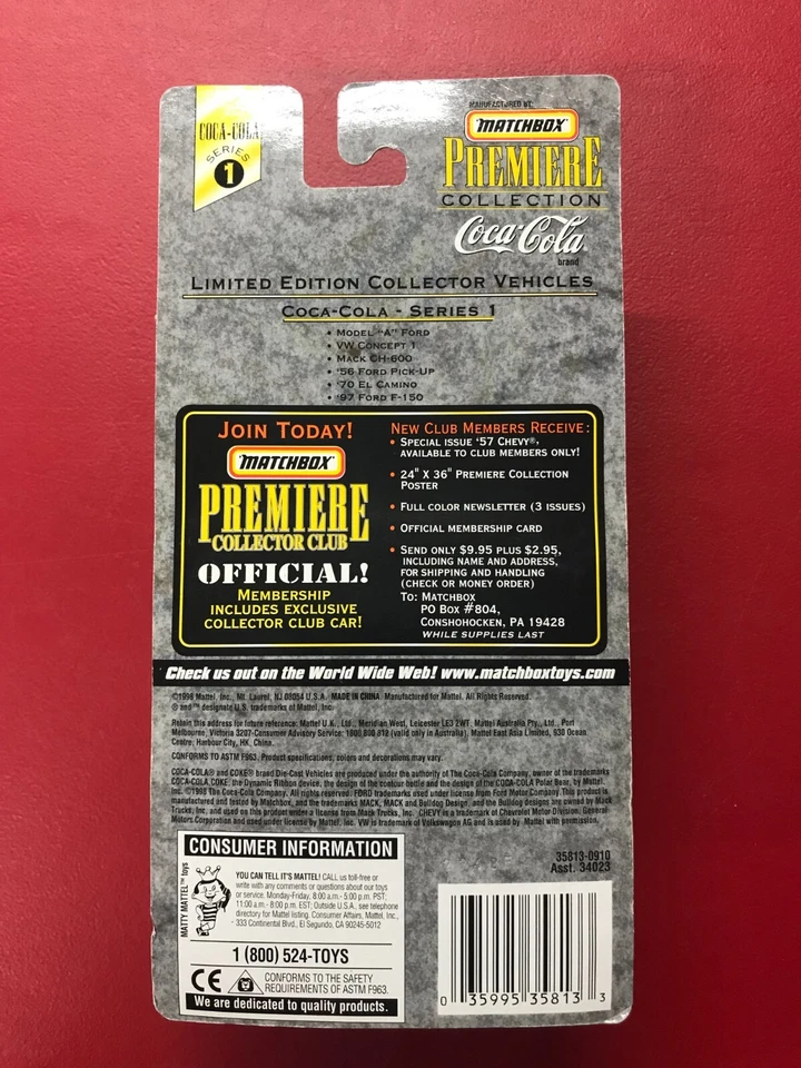 Mattel 1998 Matchbox Premiere Collection Coca-Cola '97 Ford F-150 - Image 3 of 3