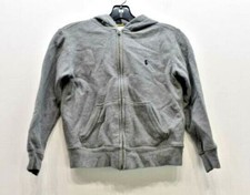 Polo Ralph Lauren Boys Kid Long Sleeve Full Zip Seam Pocket Gray Hoodie S 8 