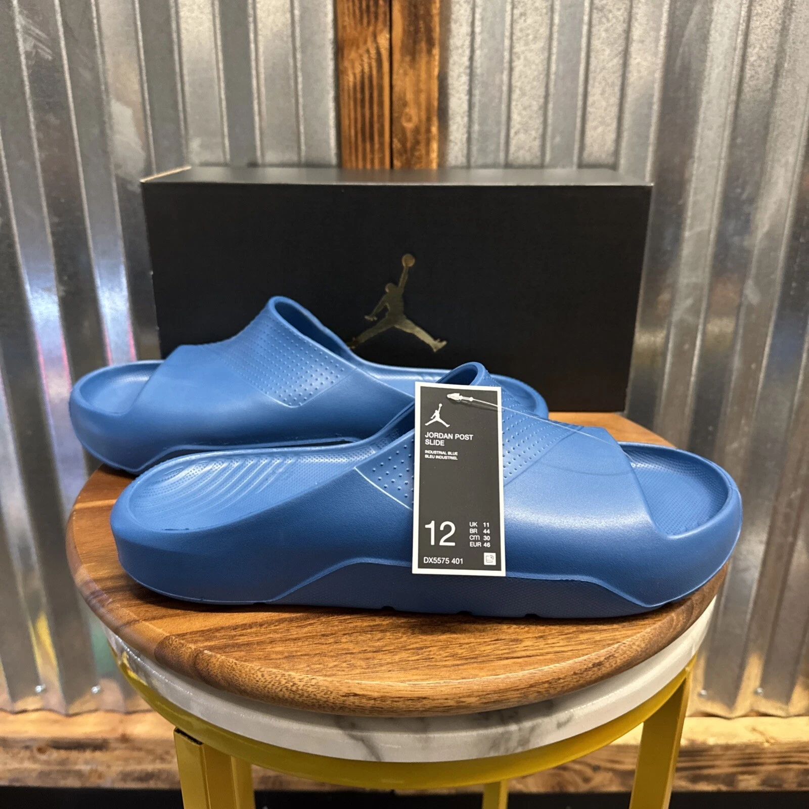 Nike Jordan Slides slip on uomo post ammortizzato blu industriale taglia 12 DX5575 401