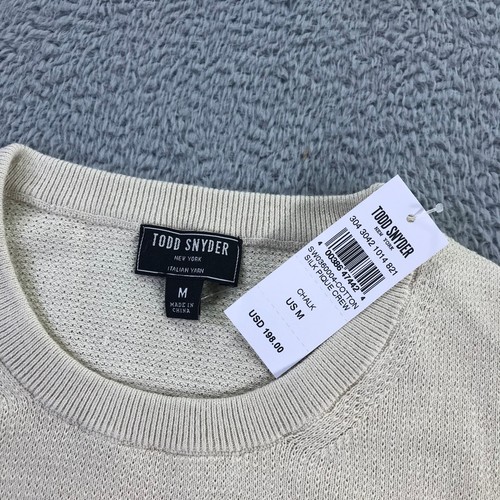 NWT Todd Snyder Sweater Mens Medium Lightweight Mini Waffle Crew Silk Pique CX34 - Picture 5 of 9