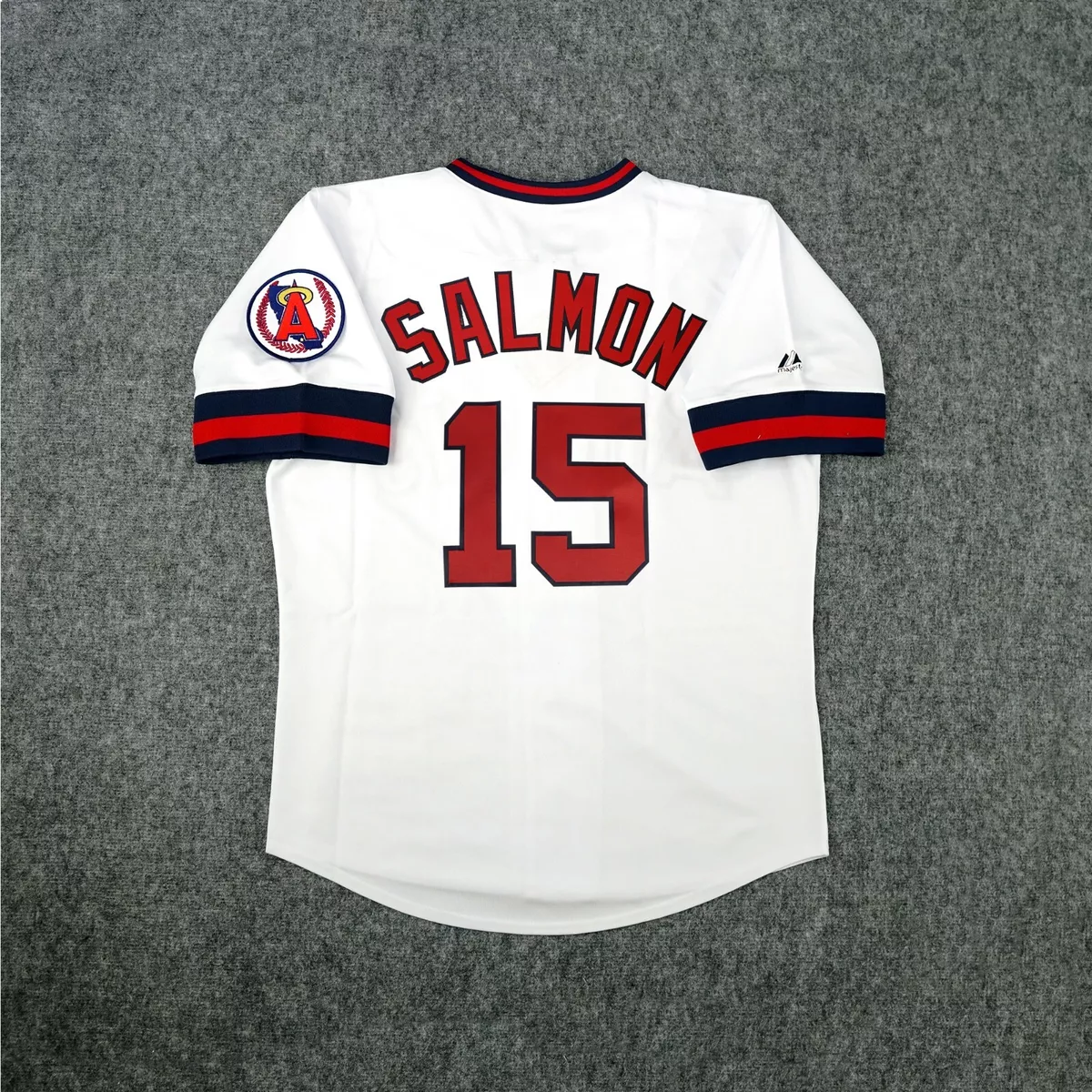 Tim Salmon California Angels Men's Cooperstown Home White Throwback  Jersey