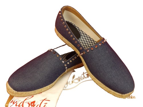 $999 NEW Christian Louboutin Espadon Espadrilles Blue Leather/Canvas Size 42/9 D Christian Louboutin Women main image 2