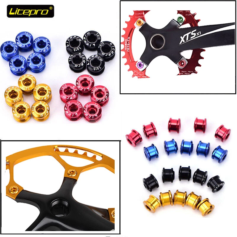 para parafusos de corrente triplos duplos individuais para pista de estrada MTB Litepro 4/5 peças - Imagem 2 de 4