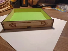 laser cut dice rolling tray 6.25 x 6.25 baltic birch green bottom
