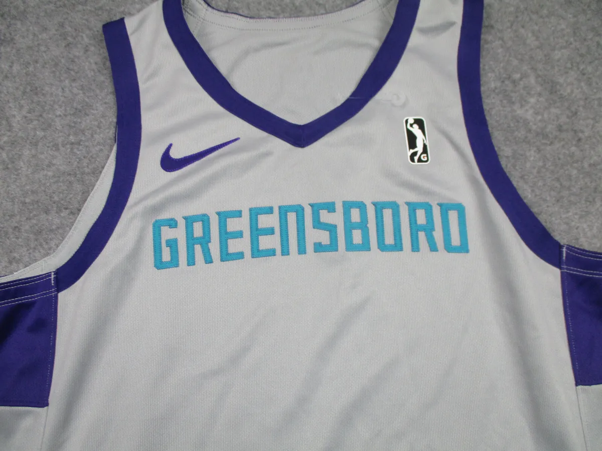 Greensboro Swarm Jersey Mens 52 +4 Length Nike Gray Authentic G League  Issued