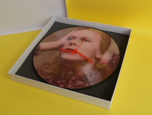 BOWIE DAVID CLOCK Upcycled Vinyl Record Picture Disc 12P001 Wall CLOCK 12" LP - Picture 3 of 6