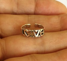 Sterling Silver Dainty word love adjustable toe ring
