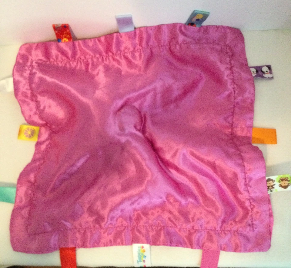 TAGGIES Manta de Seguridad Estampado Flor Oso Rosa Lovey Satén Bebé Niña Foto 3 de 4