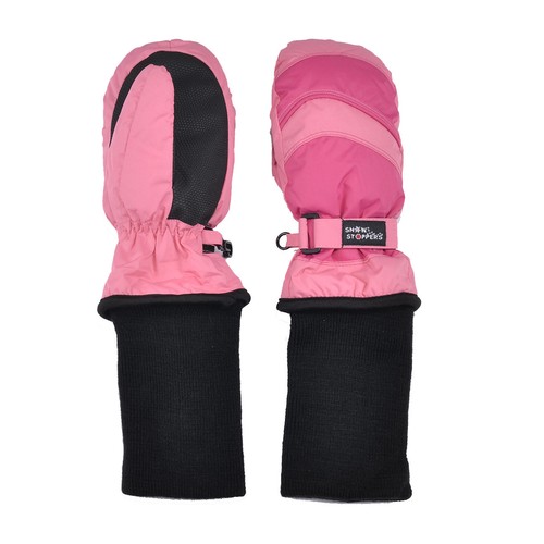 SnowStoppers Extra-Long Cuff 2-Tone Nylon Mittens for Ages 6 months -12 years - Picture 2 of 19