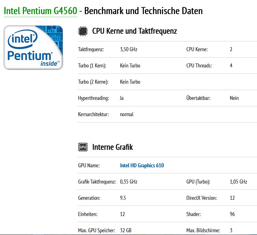 Intel Pentium Processor CPU G4560 SR32Y For Server Fujitsu Primergy TX1320 M3# - Image 3 of 4