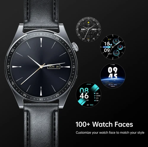 JOYROOM JR-FC2 Classic Series Smart Watch - Black, Waterproof, Bluetooth Calls - Picture 2 of 8