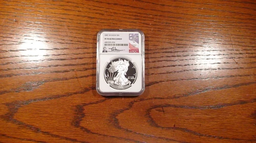 2001 W NGC PF70 ULTRA CAMEO SILVER EAGLE PROOF THOMAS J. URAM $1 COIN BUY IT NOW