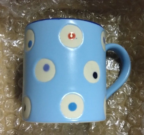 6x Whittard of Chelsea Espresso Cup Echo Eye 2004 Dots Spots Blue 6cm x 5.5cm - Picture 2 of 5