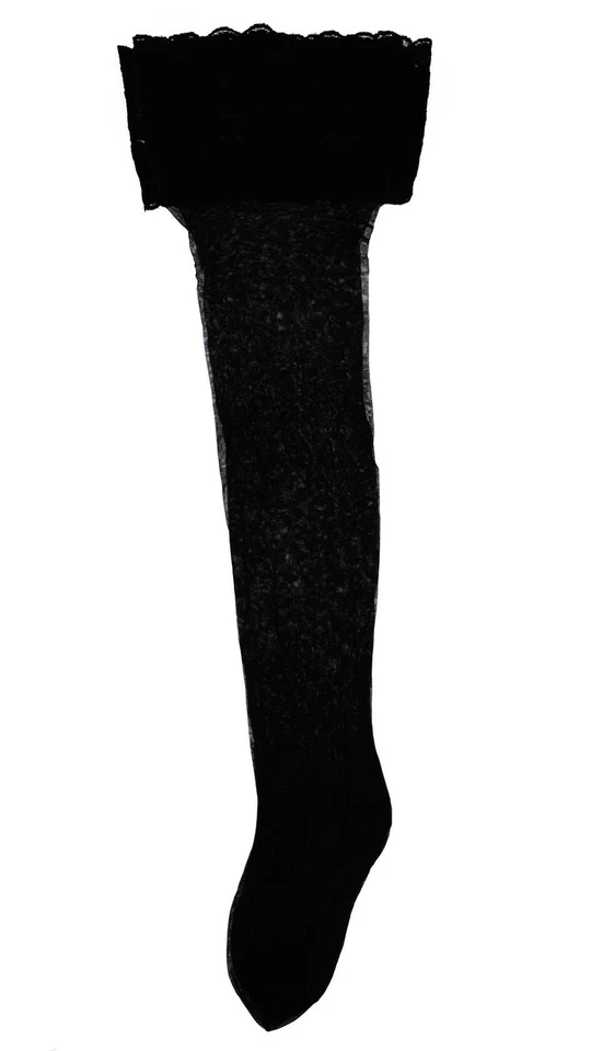 Wolford 258137 Women's Satin Touch 20 Stay-Up Thigh Highs Black Size Small - Image 2 of 2
