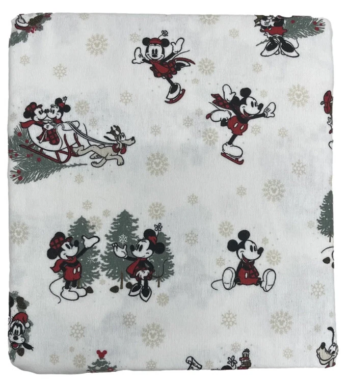迪士尼米奇和米妮老鼠法兰绒床单套装,双人床圣诞床单 — 第 2/2 张图片