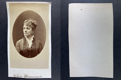 Céline Chaumont Vintage cdv albumen print. CDV, tirage albuminé, 6 x 10.5 