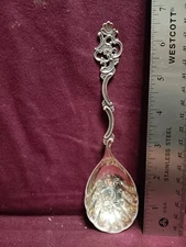 Thorvald Marthinsen OLDEMOR 830 Silver 6 3/4" Shell Spoon 412,  serving spoon
