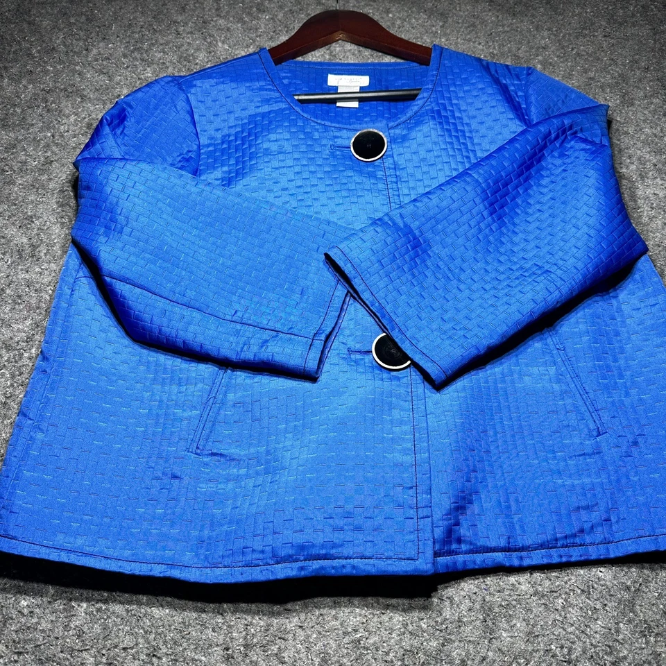 Chaqueta para mujer Kim Roger talla XL azul con botones Foto 3 de 4