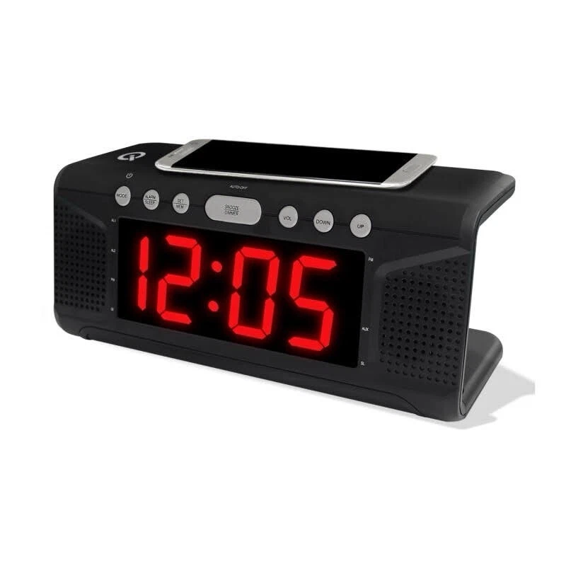 Magnavox MR41807 1.8" Dual Alarm Clock Digital FM Radio Qi Wireless Charging AUX - Image 2 of 4