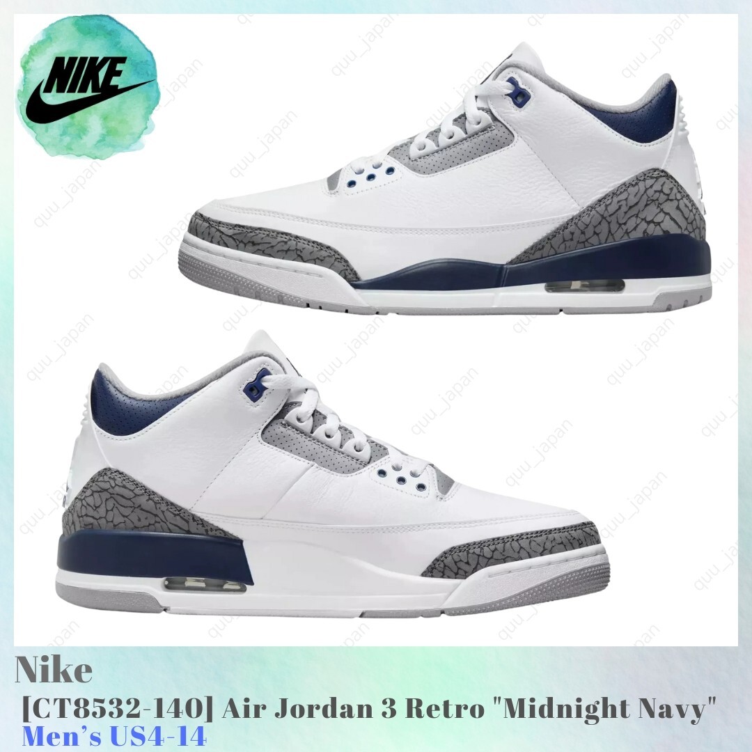 [美品]Nike Air Jordan 3 Retro MidnightNavy Size 9.5 - Air Jordan 3 Retro Midnight Navy for sale online