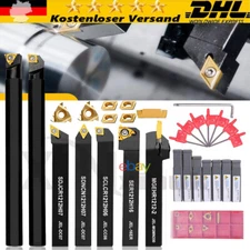 7X Drehmeißel Set 12mm Drehstahl Klemmhalter Bohrstange+ 7 Wendeschneidplatten