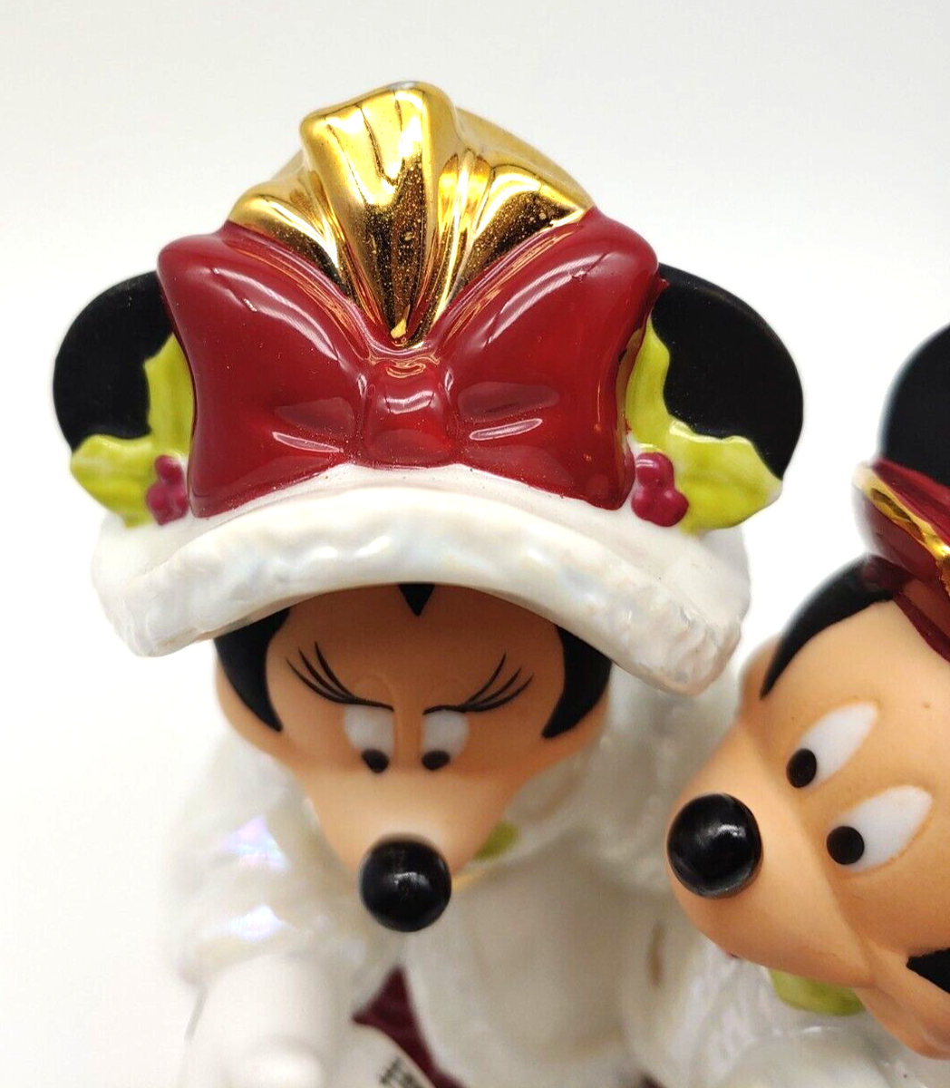 Disney Parks Porcelain Mickey & Minnie Mouse Victorian Christmas