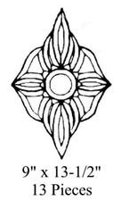 BC15 BC-15 Stained Glass Bevel Cluster - 9" x 13-1/2" 13 Pieces