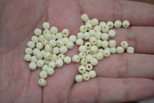 200 PCS STRIPE BEIGE BROWN ROUND BUFFALO BONE BEADS 4MM 109