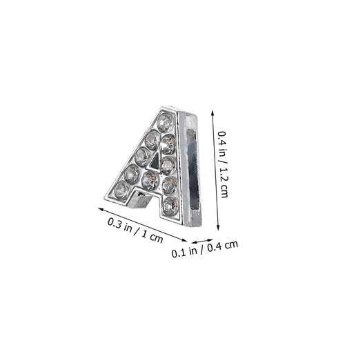 52PCS Rhinestone Charms Alloy Alphabet 8MM A-Z Alphabet Letters Pendants - 第 8/12 張圖片