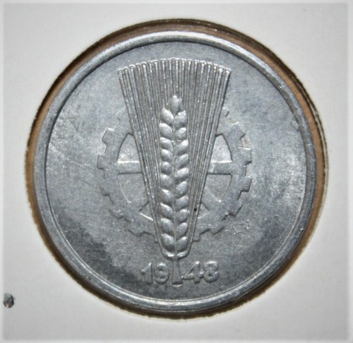 S2 - East Germany 10 Pfennig 1948-A Uncirculated Aluminum Coin *** Scarce - Picture 2 of 2