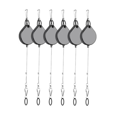 Set von 6 Premium VR Kabel Management Decke Pulley System Heavy Duty Schwarz
