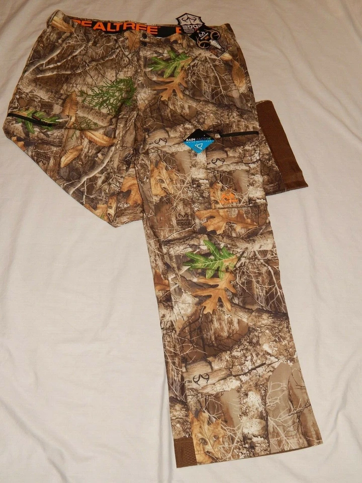 Mens Realtree Edge Pants Size 2xl 3xl Big Camo Water Rain Factor Cargo Hunting - Image 2 of 4